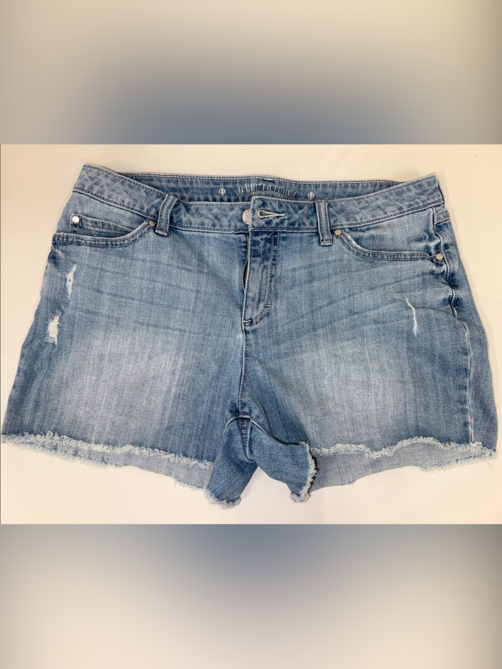 Jennifer Lopez Washed Blue Denim Cutoff Shorts